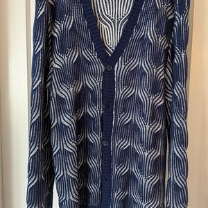 INC International Concepts Navy and White Cardigan